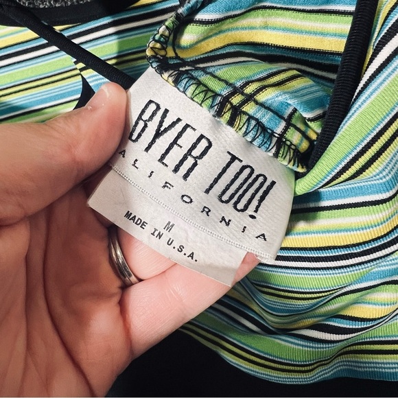 Vintage Made in USA Striped and Black Mini Dress, Women’s M - Picture 5 of 5